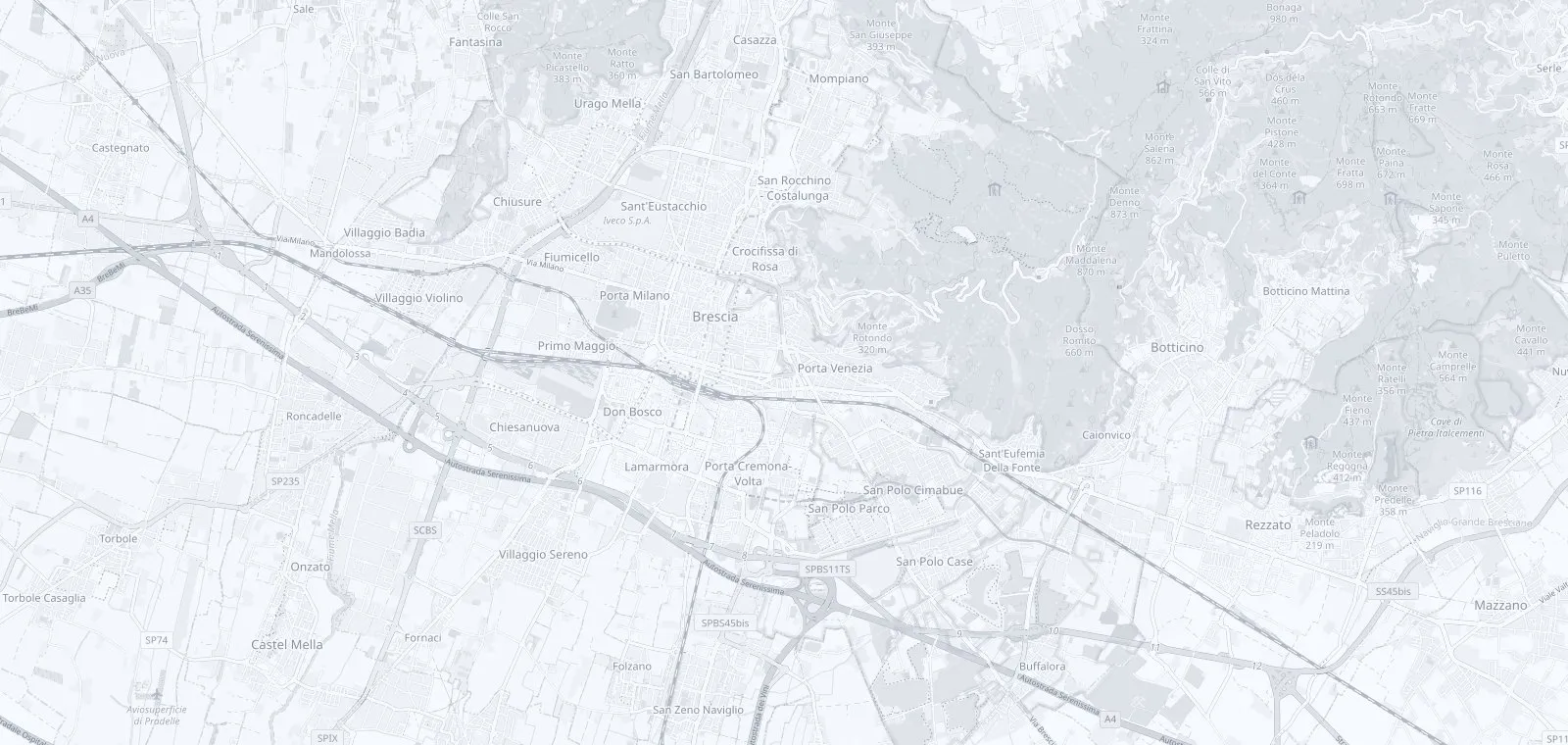 Mappa di Brescia con i quartieri delle strutture dei soci